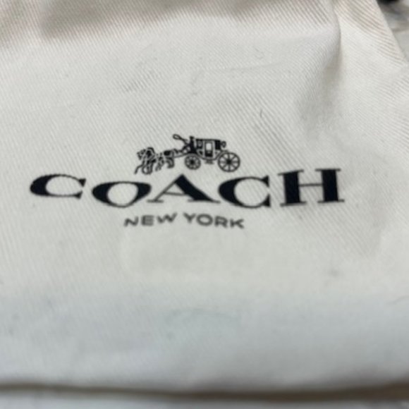 COACH Designer Mini Jewelry Cotton Drawstring Bag White 4.5"x5" - Picture 4 of 6